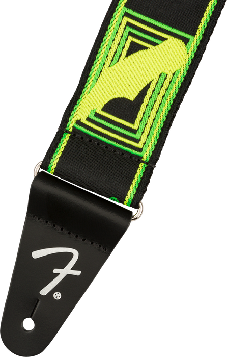 Fender Neon Monogrammed Strap - Green/Yellow