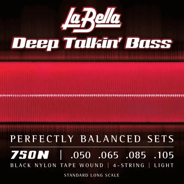 La Bella 750N Dtb Black Nylon Tape Wound - L 50-105 Bass String Set