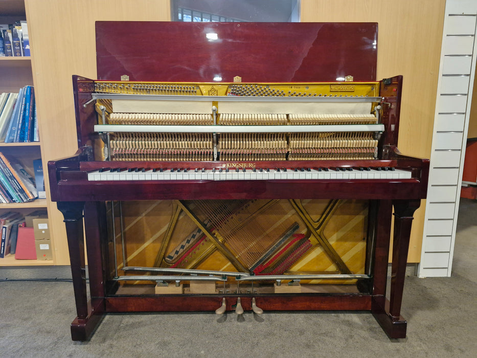 Kingsburg LM-116 112cm Preowned Upright Piano - Polished Mahogany