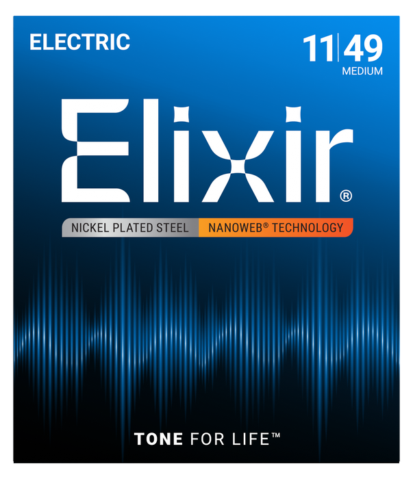 Elixir 12102 Nanoweb Medium 11-49 Electric Guitar Strings