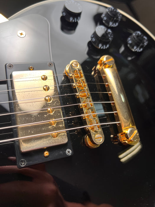 Epiphone Inspired By Gibson Custom Les Paul Custom Electric Guitar w/Case - Ebony - Preowned