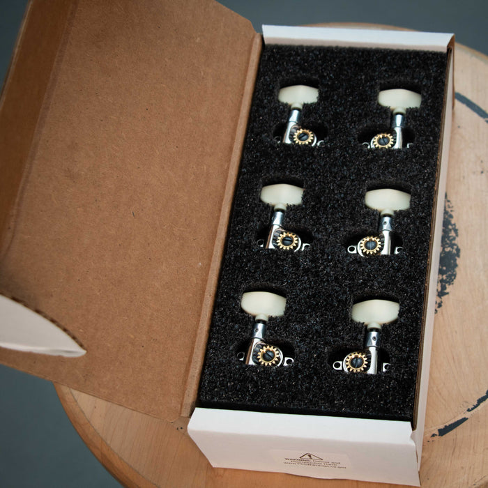 PRS Phase 3 Locking Tuners Set w/ Ivory wing buttons for Core Guitars - Preowned