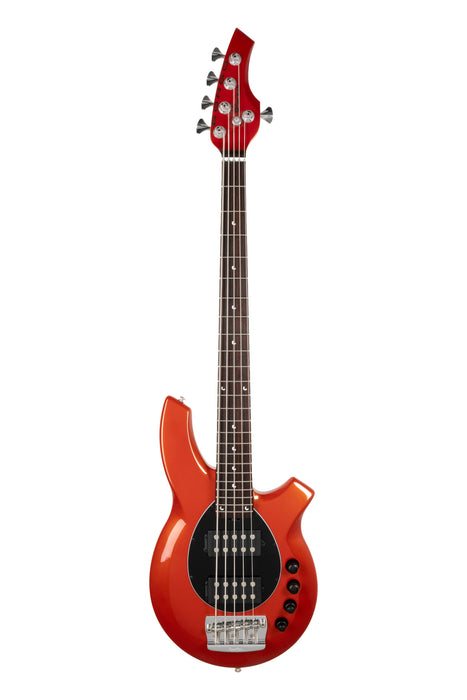 Ernie Ball Music Man Bongo 5 HH Bass Guitar - Blood Orange