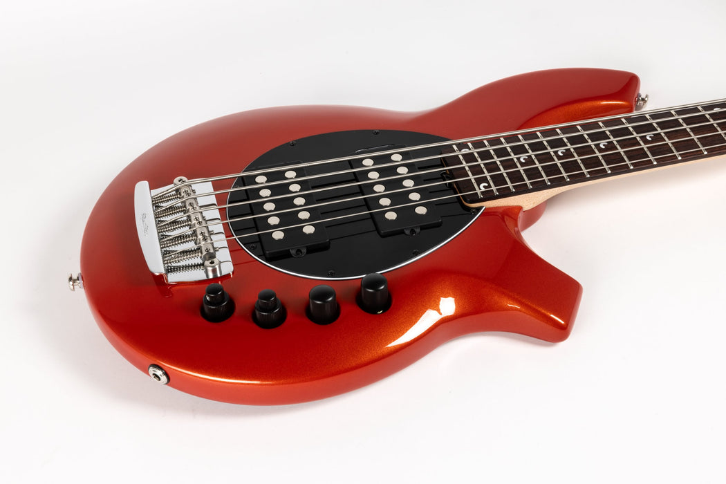 Ernie Ball Music Man Bongo 5 HH Bass Guitar - Blood Orange