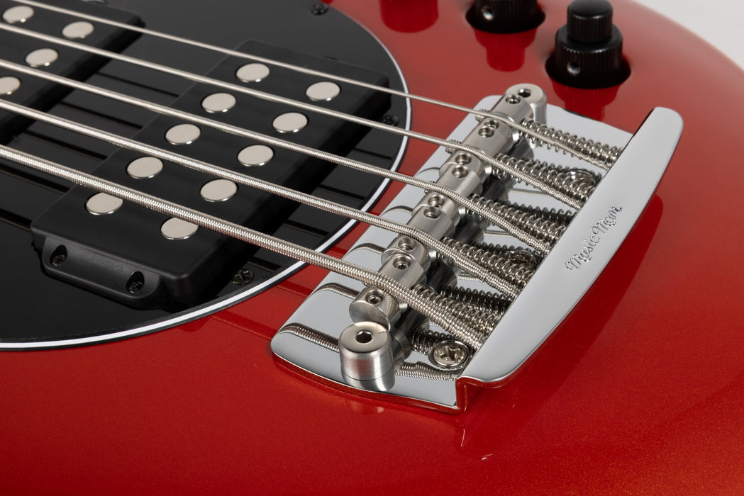 Ernie Ball Music Man Bongo 5 HH Bass Guitar - Blood Orange