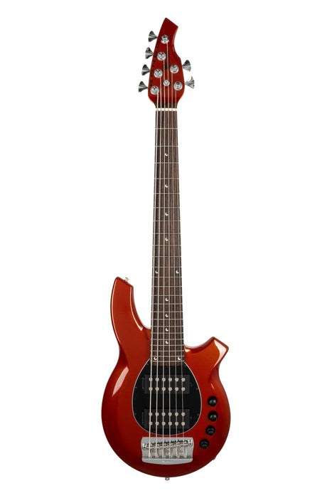 Ernie Ball Music Man Bongo 6 HH Bass Guitar - Blood Orange