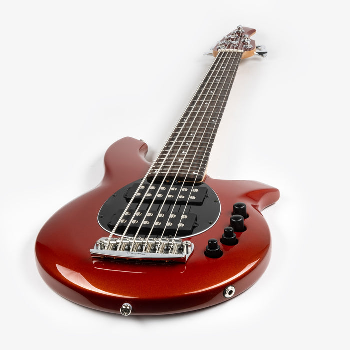 Ernie Ball Music Man Bongo 6 HH Bass Guitar - Blood Orange