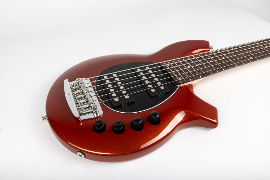 Ernie Ball Music Man Bongo 6 HH Bass Guitar - Blood Orange