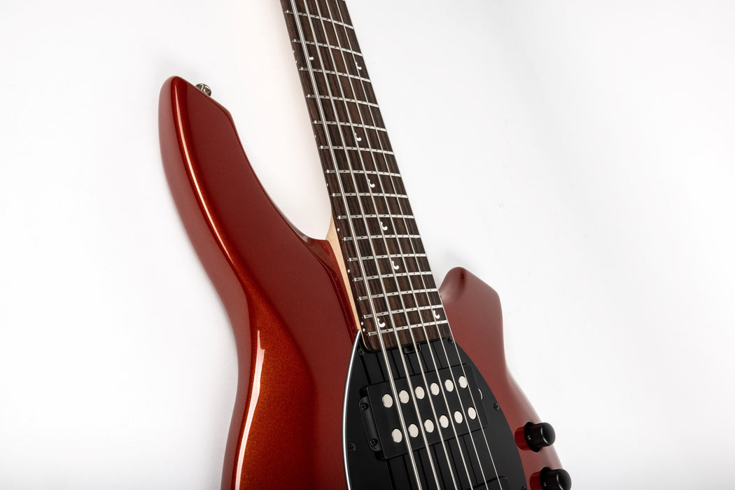 Ernie Ball Music Man Bongo 6 HH Bass Guitar - Blood Orange