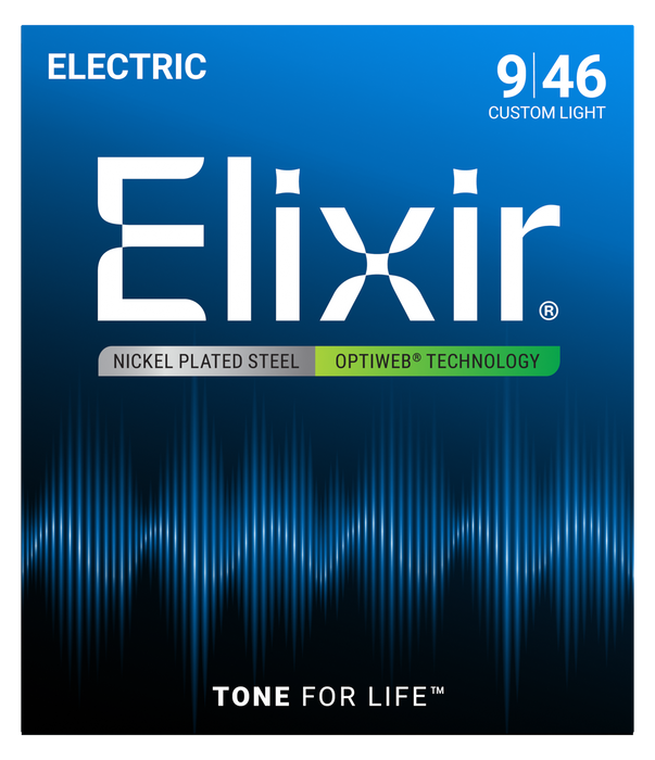 Elixir 19027 Optiweb Custom Lite 9-46 Electric Guitar Strings