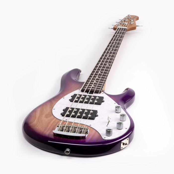 Ernie Ball Music Man StingRay Special 5 HH Bass Guitar - Purple Sunset
