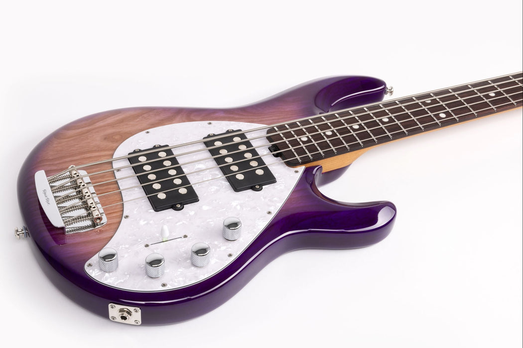 Ernie Ball Music Man StingRay Special 5 HH Bass Guitar - Purple Sunset