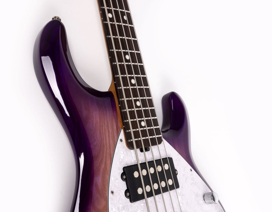 Ernie Ball Music Man StingRay Special 5 HH Bass Guitar - Purple Sunset