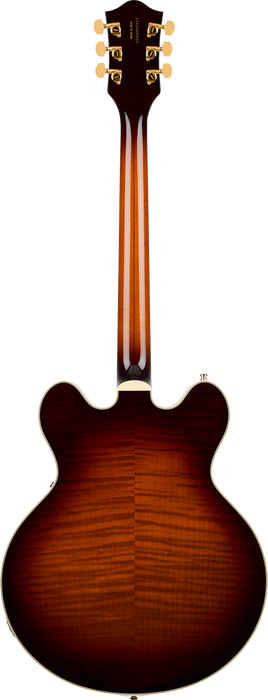 Gretsch Broadkaster LX Figured Center Block with String-Thru Bigsby and Gold Hardware Ebony Fingerboard - Havana Burst