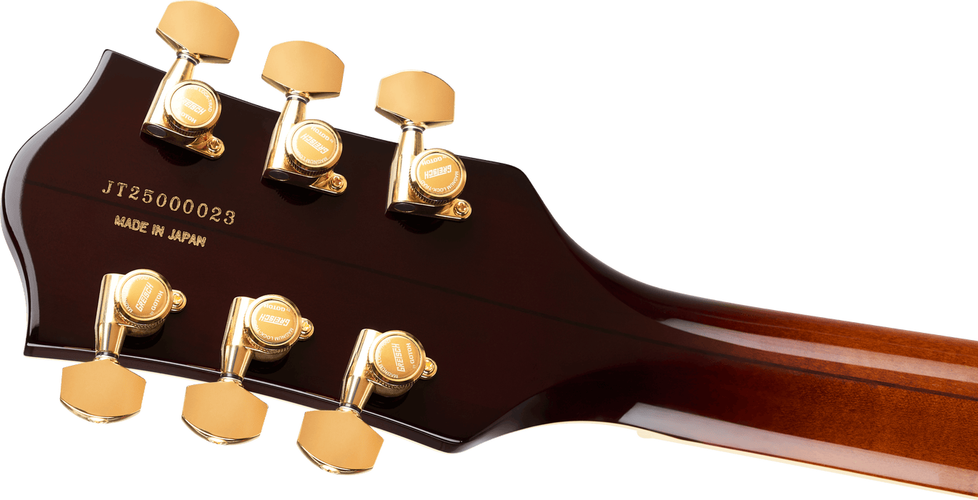 Gretsch Broadkaster LX Figured Center Block with String-Thru Bigsby and Gold Hardware Ebony Fingerboard - Havana Burst