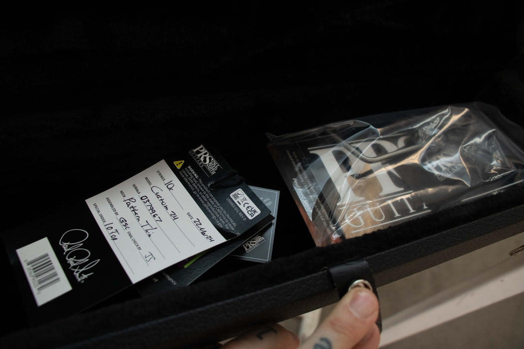 PRS Custom 24 - 10 Top - Pattern Thin w/Case - Orange Tiger Smokeburst - Preowned