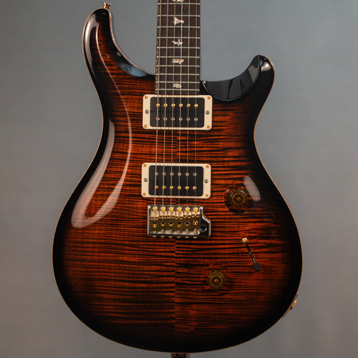 PRS Custom 24 - 10 Top - Pattern Thin w/Case - Orange Tiger Smokeburst - Preowned