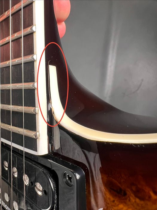 ESP E-II Horizon III NT Burl Top w/Case - Dark Brown Sunburst - Preowned