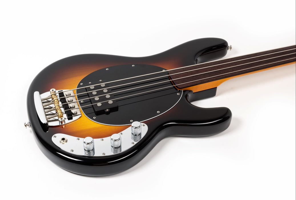 Ernie Ball Music Man Pino Palladino Fretless StingRay Bass Guitar - 79 Burst