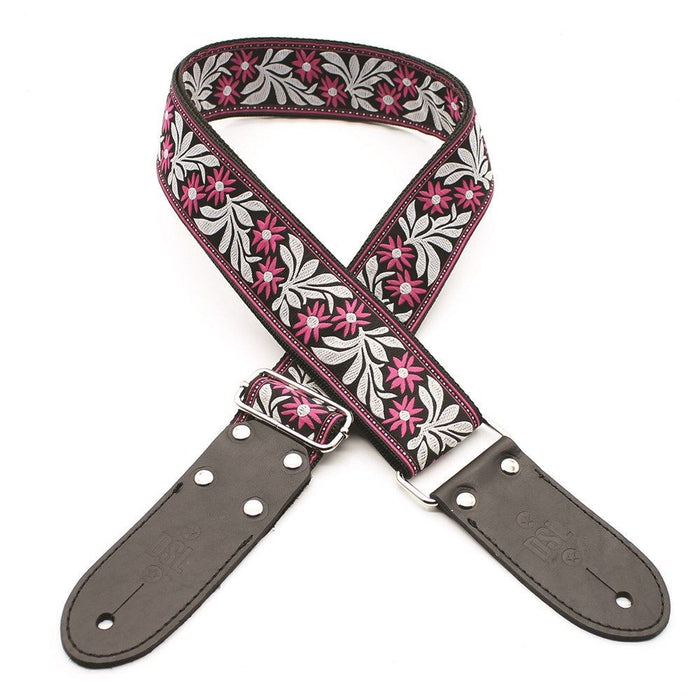 DSL 2 Inch Jacquard Webbing Strap Flower Fuchsia
