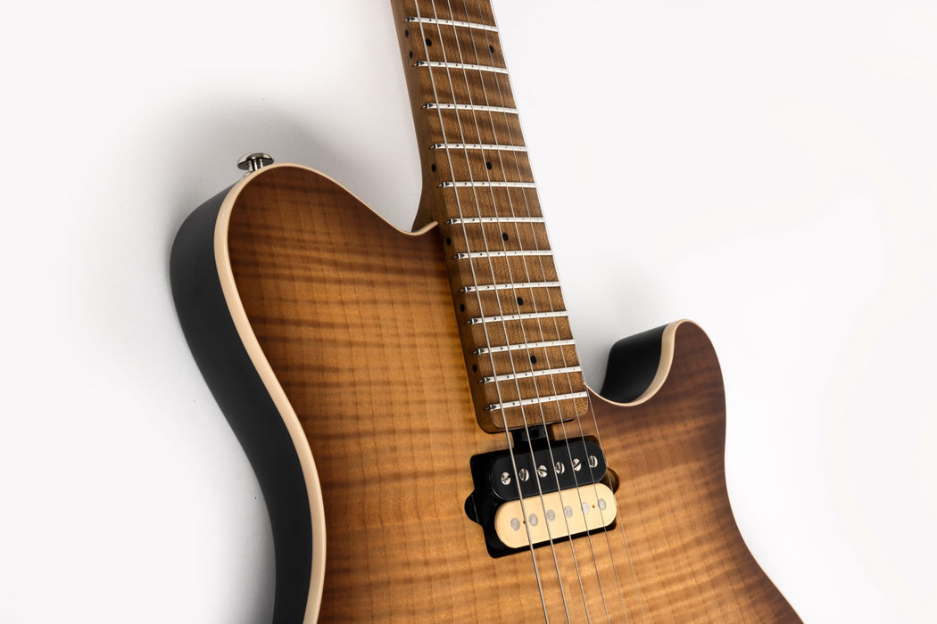 Ernie Ball Music Man Axis Electric Guitar - Honey Pot Flame Top Satin
