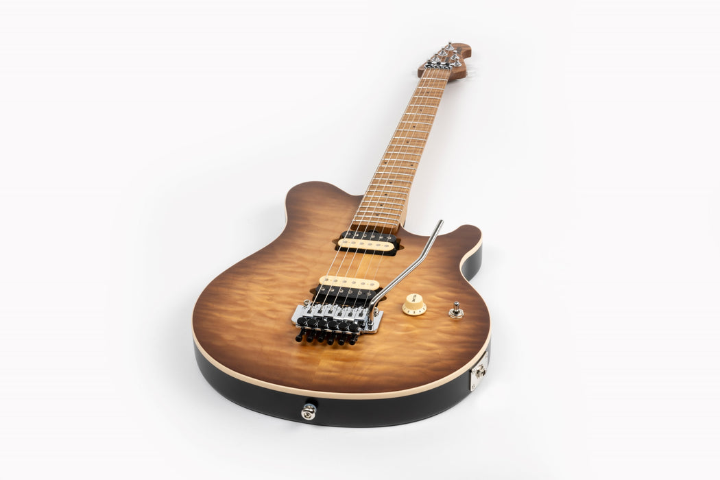 Ernie Ball Music Man Axis Electric Guitar - Honey Pot Quilt Top Satin