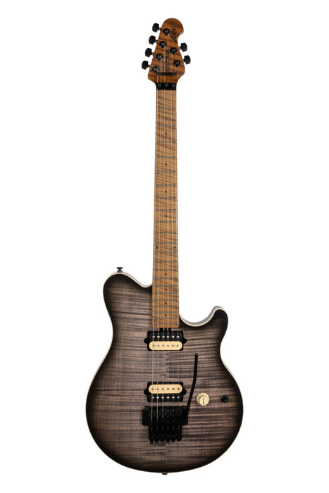 Ernie Ball Music Man Axis Electric Guitar - Charcoal Cloud Flame Top Satin