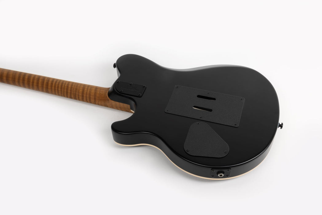 Ernie Ball Music Man Axis Electric Guitar - Charcoal Cloud Flame Top Satin