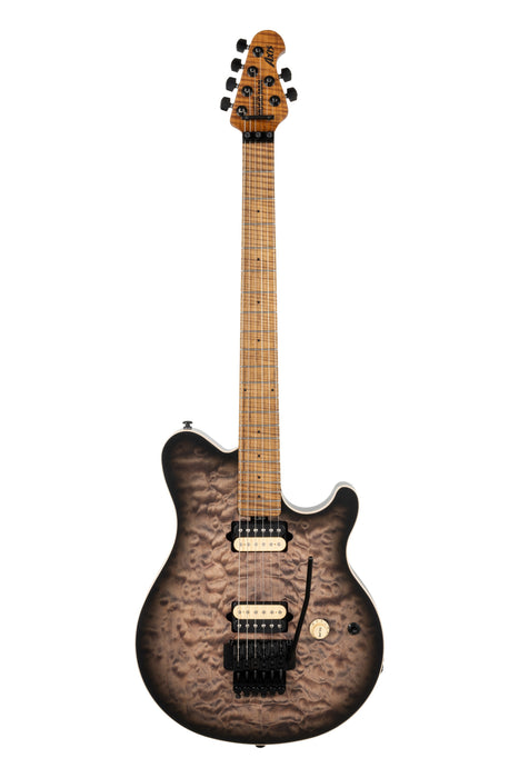 Ernie Ball Music Man Axis Electric Guitar - Charcoal Cloud Quilt Top Satin