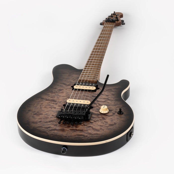 Ernie Ball Music Man Axis Electric Guitar - Charcoal Cloud Quilt Top Satin