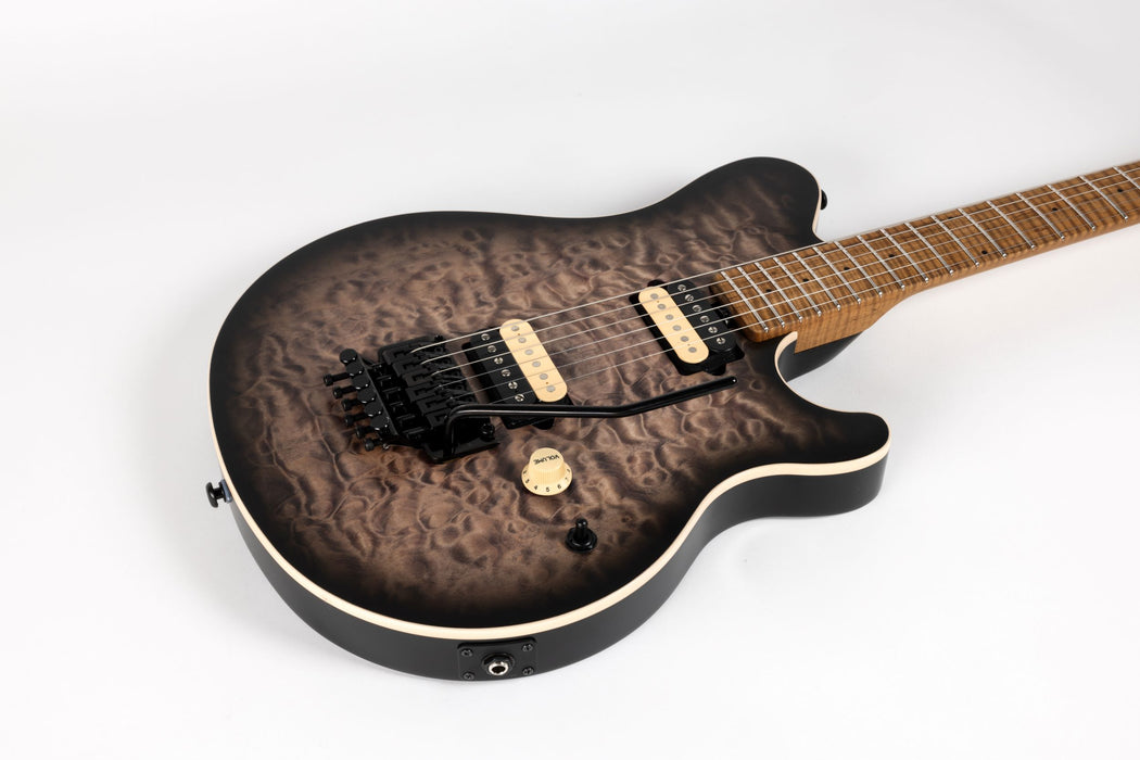 Ernie Ball Music Man Axis Electric Guitar - Charcoal Cloud Quilt Top Satin