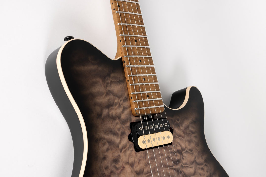 Ernie Ball Music Man Axis Electric Guitar - Charcoal Cloud Quilt Top Satin