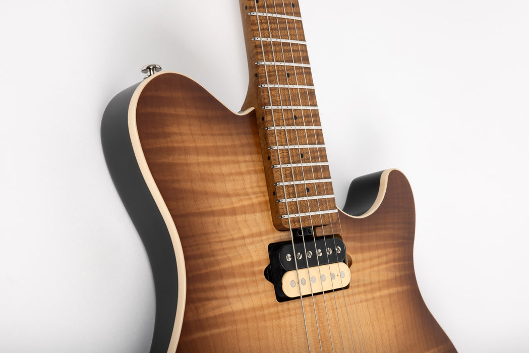 Ernie Ball Music Man Axis Super Sport Electric Guitar - Honey Pot Flame Top Satin