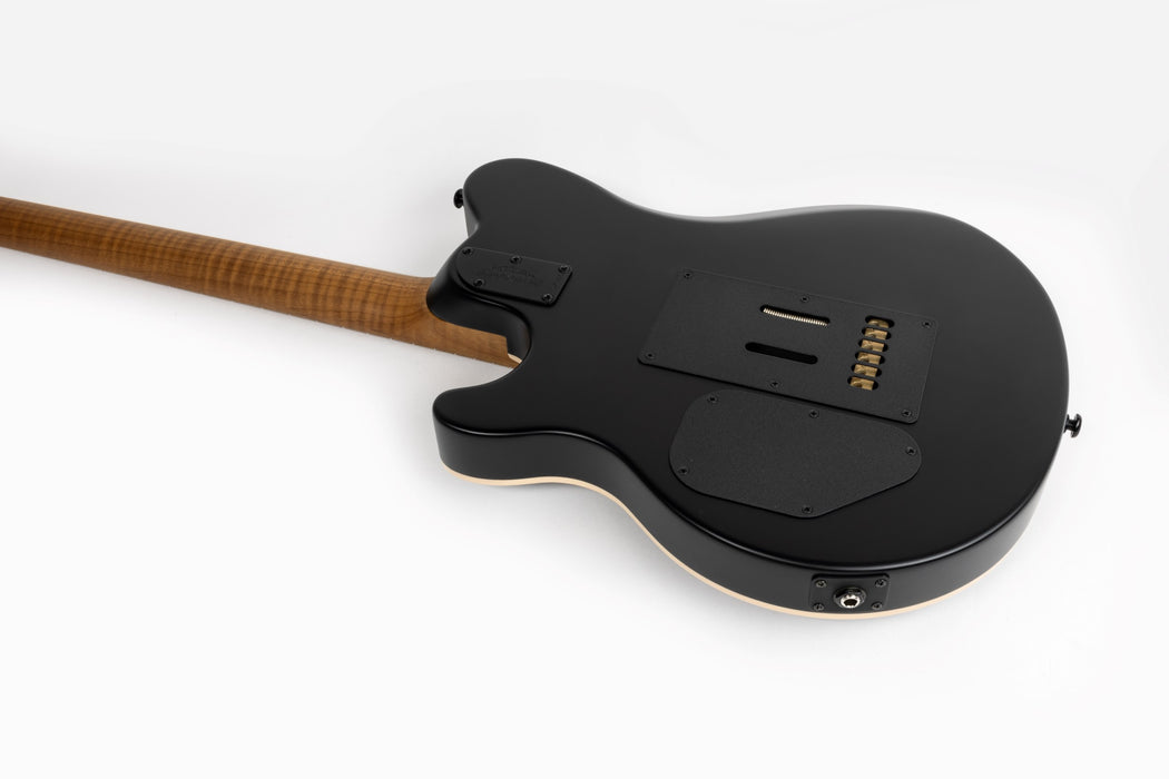 Ernie Ball Music Man Axis Super Sport Electric Guitar - Charcoal Cloud Flame Top Satin