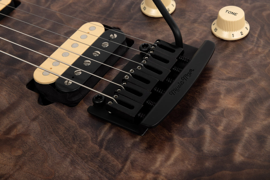 Ernie Ball Music Man Axis Super Sport Electric Guitar - Charcoal Cloud Quilt Top Satin