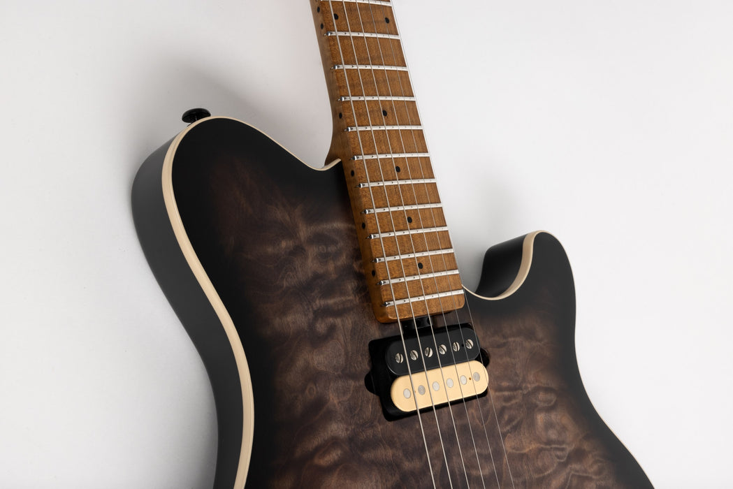 Ernie Ball Music Man Axis Super Sport Electric Guitar - Charcoal Cloud Quilt Top Satin