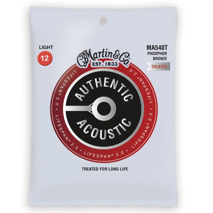 Martin MA540T Authentic Treated Light 92/8 Phosphor Bronze 12-54 Acoustic Guitar Strings