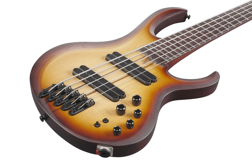 Ibanez BTB705LMNNF 5 String Electric Bass Guitar - Natural Browned Burst Flat - Clearance