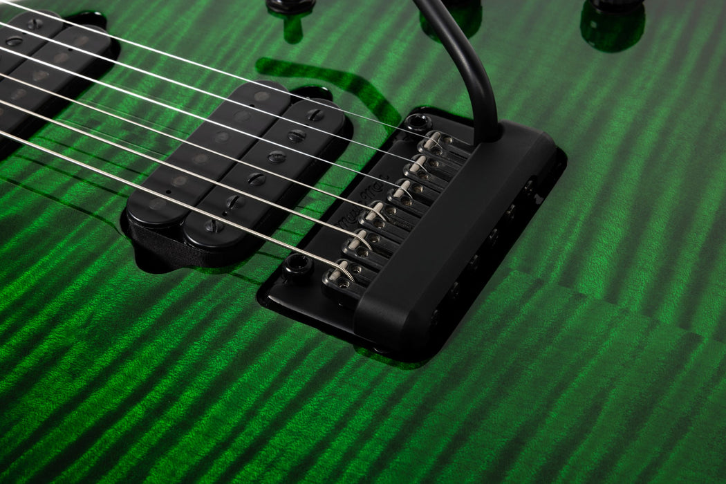 Ernie Ball Music Man JP15 Electric Guitar - Green Tiger Eye Flame