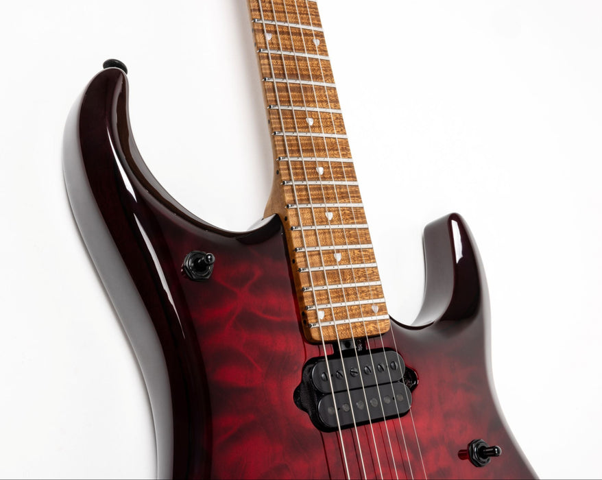 Ernie Ball Music Man JP15 Electric Guitar - Red Tide Quilt
