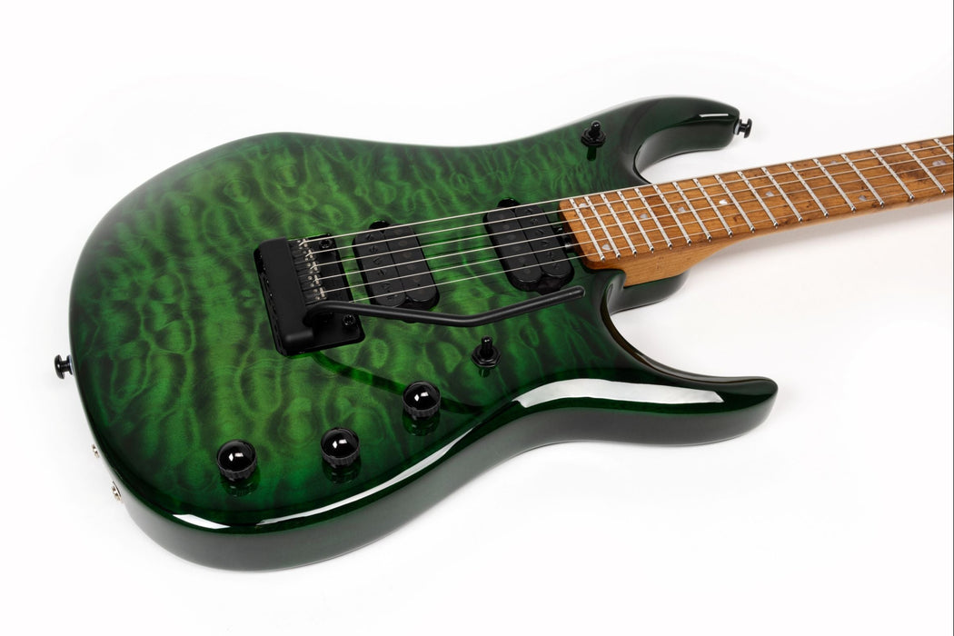 Ernie Ball Music Man JP15 Electric Guitar - Green Tiger Eye Quilt