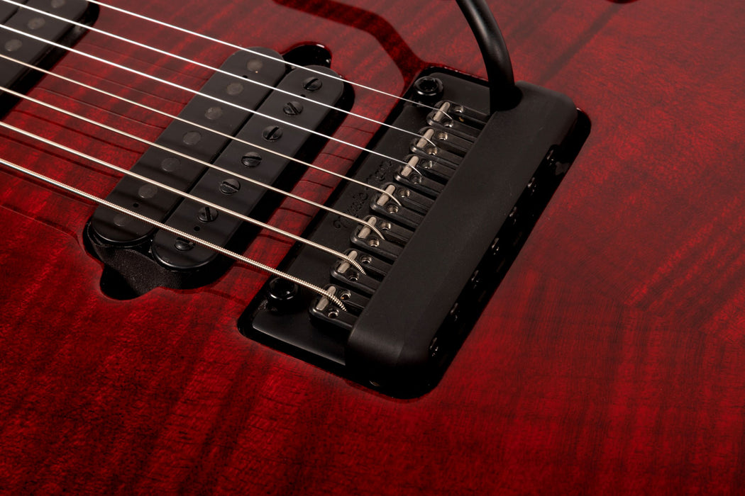 Ernie Ball Music Man JP15 7 String Electric Guitar - Red Tide Flame