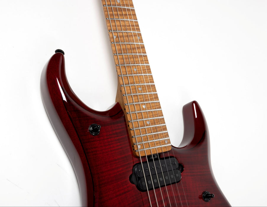 Ernie Ball Music Man JP15 7 String Electric Guitar - Red Tide Flame