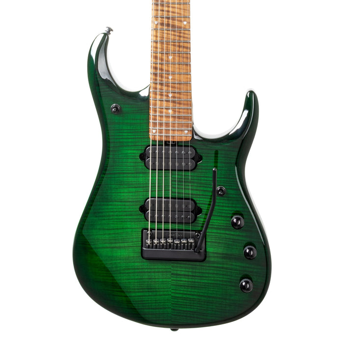 Ernie Ball Music Man JP15 7 String Electric Guitar - Green Tiger Eye Flame