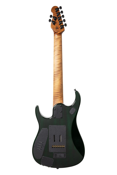 Ernie Ball Music Man JP15 7 String Electric Guitar - Green Tiger Eye Flame
