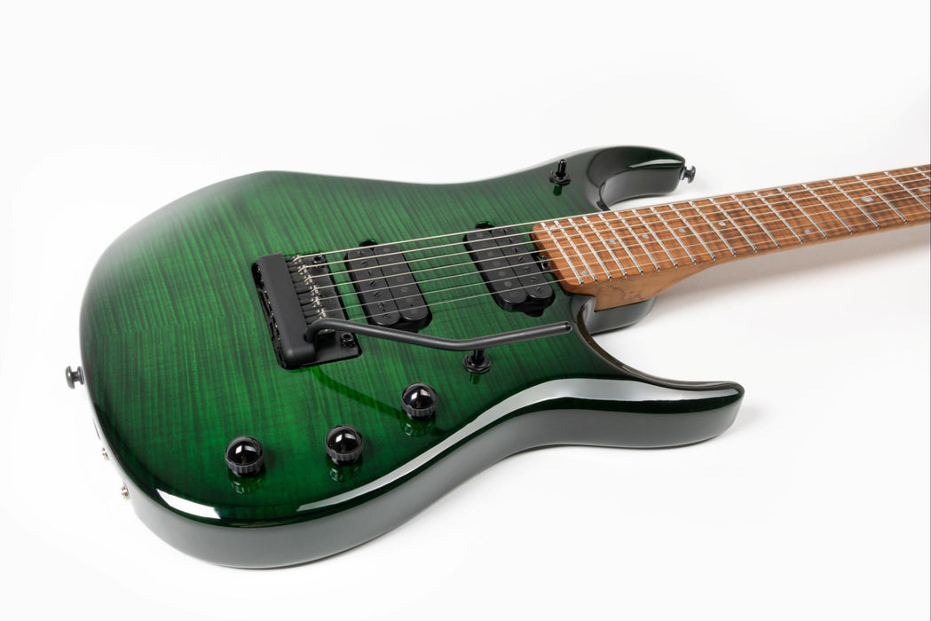 Ernie Ball Music Man JP15 7 String Electric Guitar - Green Tiger Eye Flame
