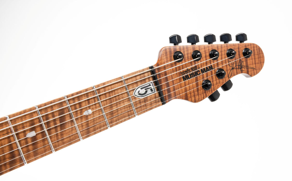 Ernie Ball Music Man JP15 7 String Electric Guitar - Green Tiger Eye Flame