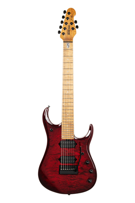 Ernie Ball Music Man JP15 7 String Electric Guitar - Red Tide Quilt