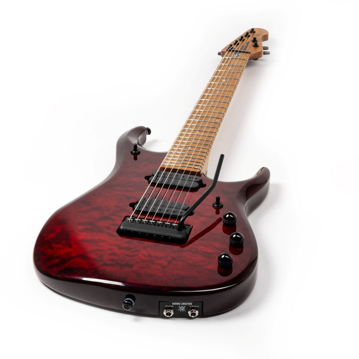 Ernie Ball Music Man JP15 7 String Electric Guitar - Red Tide Quilt