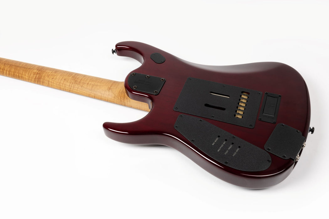 Ernie Ball Music Man JP15 7 String Electric Guitar - Red Tide Quilt